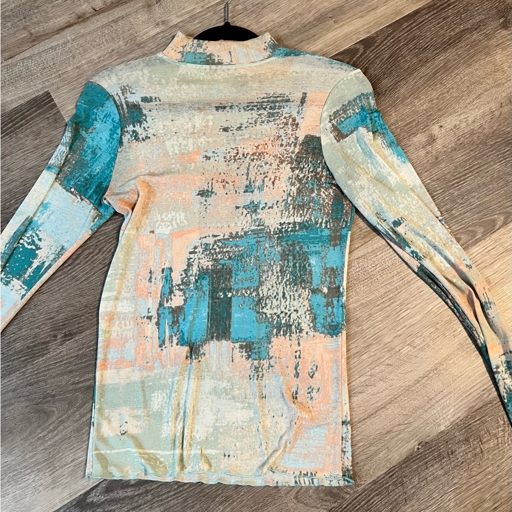 Abstract Print Long Sleeve Top